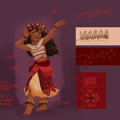 モアナが赤い服を着ているのは、王族である証