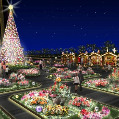 スカイツリーの足元に広がる光ガーデン