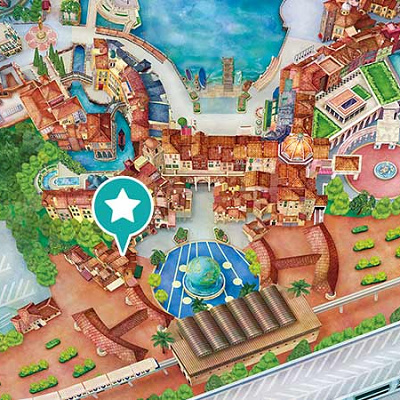 青い☆印が付いているところが東京ディズニーランドの「宅配センター」