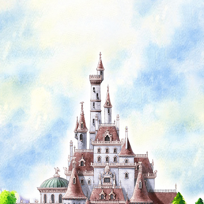 ベルが住む村の町並みが再現