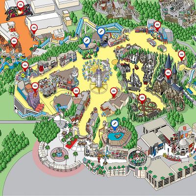 ユニバーサルスタジオハリウッドの地図