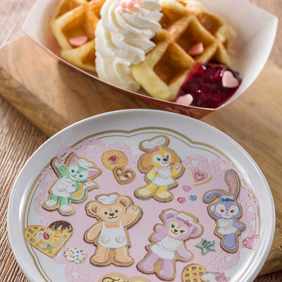 ワッフル、スーベニアプレート付き