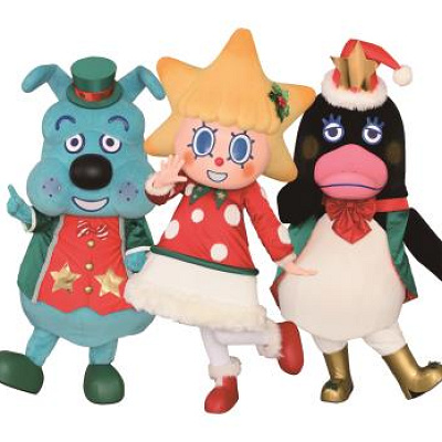 展望台では3人のキャラクターに会えます