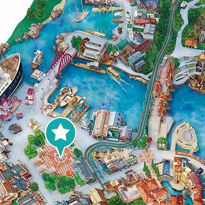 シェリーメイと会えるのは、緑の☆の位置