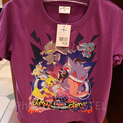 2023ハロウィンポケモングッズ/ポケモンキッズTシャツ（パープル）