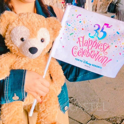 35周年のフラッグとダッフィー