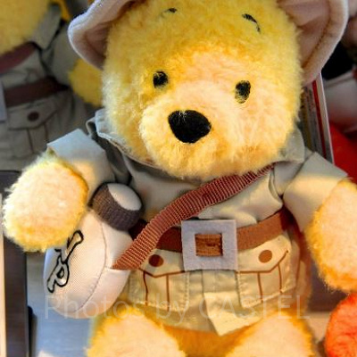 探検家になったプーさんのかわいいぬいぐるみ♡