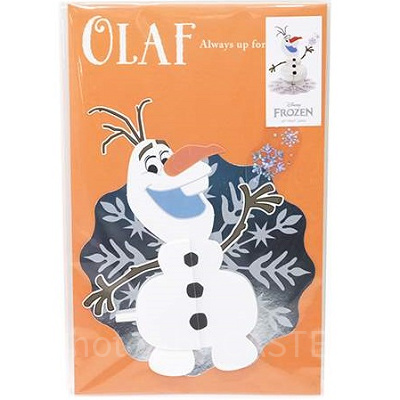 立体になるオラフがかわいいメッセージカード