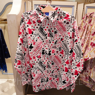 不思議の国のアリス ディズニー総柄シャツ