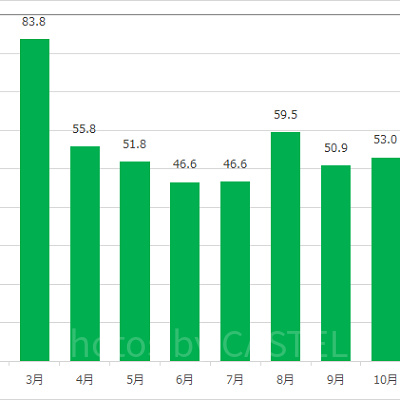月別に見ても、他アトラクションに比べて平均待ち時間が長い
