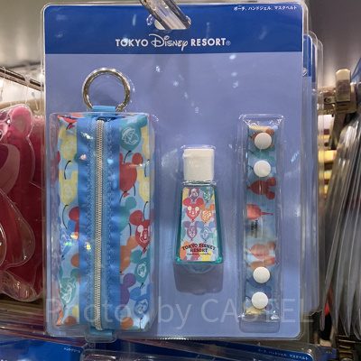 バルーンデザインのポーチ＆ハンドジェル＆マスクベルトセット