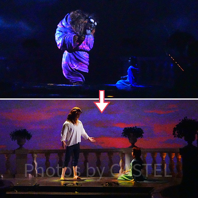 「美女と野獣“魔法のものがたり”」の野獣の変身シーン