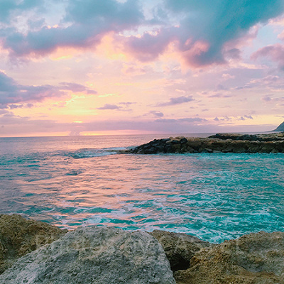 ハワイの美しいサンセット