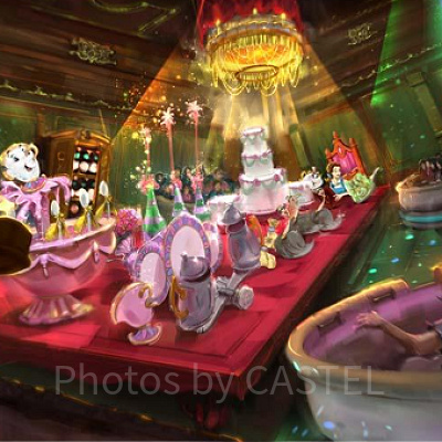 美女と野獣エリア（仮称）アトラクション外観（プレスリリースより引用）