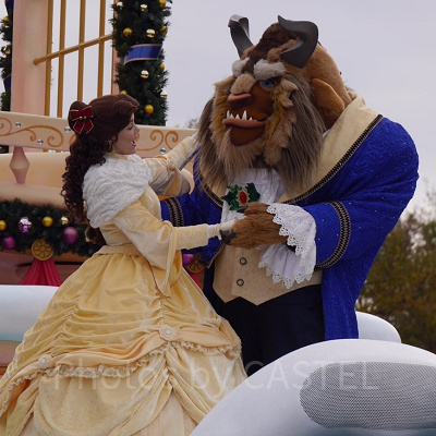 仲睦まじい美女と野獣の姿