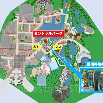 マリオエリア整理券発券機の地図：セントラルパーク