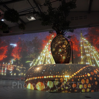 美しい映像ときらびやかな光に照らされる花々とコラボレーション