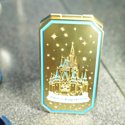 シンデレラ城デザインのコンパクトミラー（スクエア）