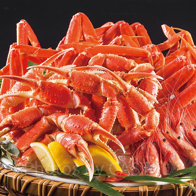 蟹の氷上盛り