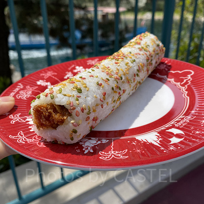 ディズニーシー食べ歩き:寿司ロール(シュリンプ&チキンカツ)