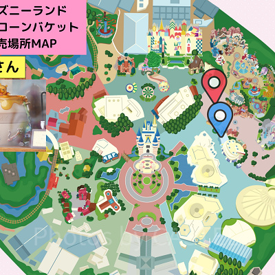 ディズニーランドのポップコーンバケット販売場所MAP：イッツ