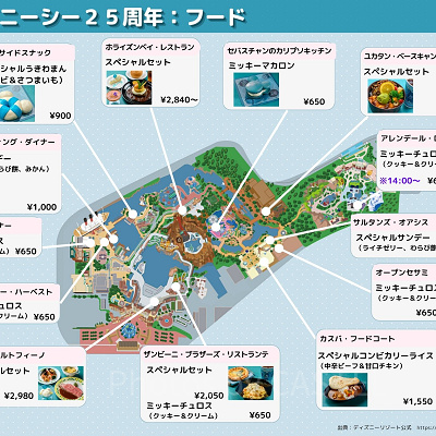 【～2026年9月14日】ディズニーシー25周年フードマップ