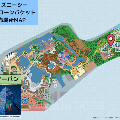 ディズニーシーのポップコーンバケット販売場所MAP：ピーターパン
