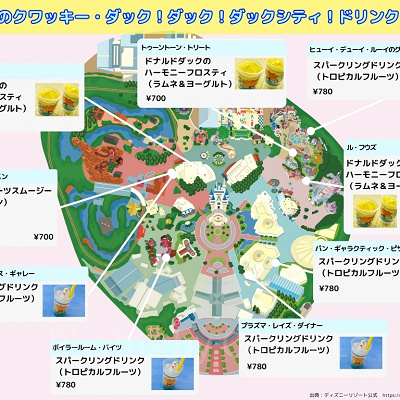 ドナルドパルパルーザドリンク販売場所マップ