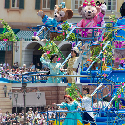 ミニショーにはダッフィーやプリンセスたちが登場！