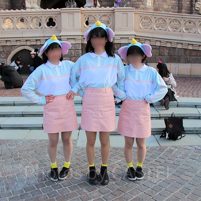 ブルー×ピンクでダンボコーデ