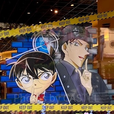 期間中はパークのあちこちに名探偵コナンが登場(2020年自身で撮影)