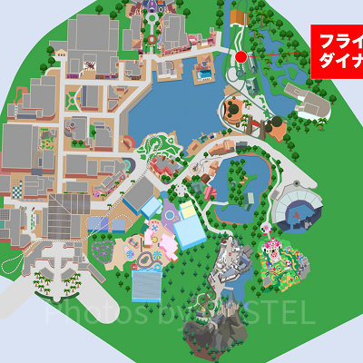 USJ：フライングダイナソーの地図