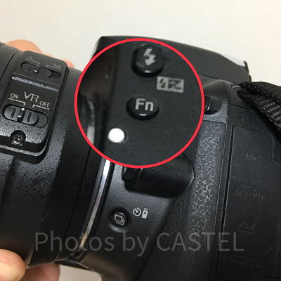 Nikon D5300の場合のFnボタンの位置
