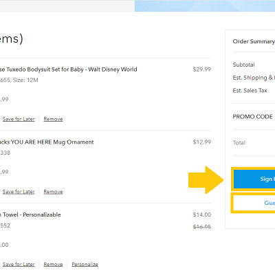 My Bagからお会計の画面に移動します