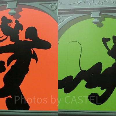 グーフィーとプルートの影