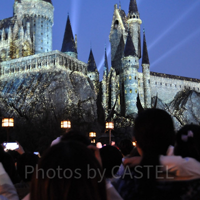 ホグワーツ・マジカル・セレブレーションを鑑賞するゲスト／USJ（2019年）