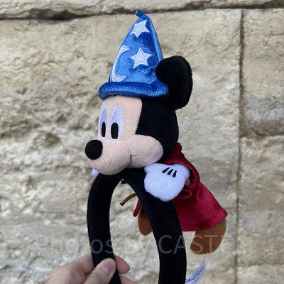 ファンタジアミッキーぬいぐるみ付きカチューシャ（横から）