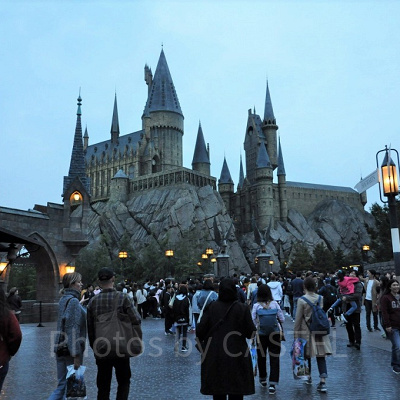 ハリーポッターエリアのホグワーツ城／USJ