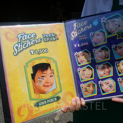 ハリウッド・ムービー・メーキャップのメニュー表（フェイスステッカー）／2019年