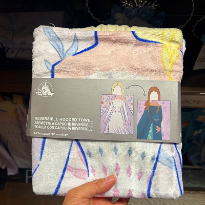 香港ディズニーアナ雪グッズ：アナとエルサのリバーシブルタオル