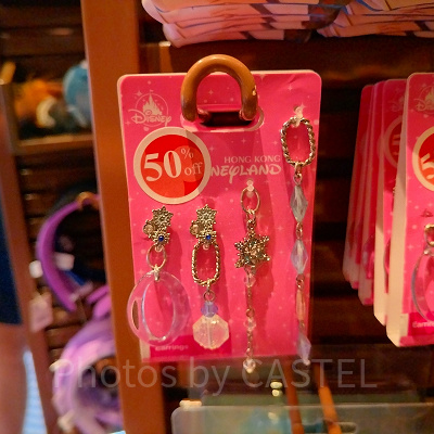 香港ディズニーアナ雪グッズ：結晶モチーフのイヤリング