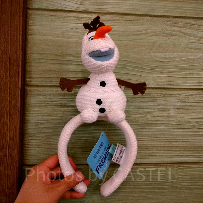 香港ディズニーアナ雪グッズ:オラフの刺繍ぬいぐるみカチューシャ