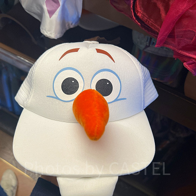 香港ディズニーアナ雪グッズ:オラフのにんじん付メッシュキャップ