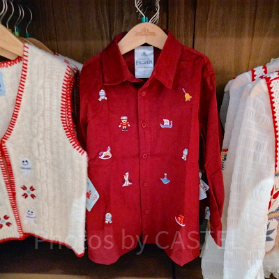 香港ディズニーアナ雪グッズ:ポイントシャツ(レッド)