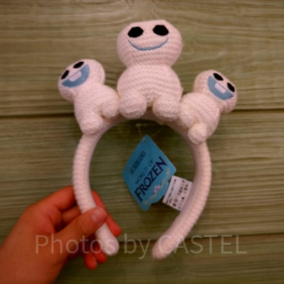 香港ディズニーアナ雪グッズ：スノーギースの刺繍ぬいぐるみカチューシャ