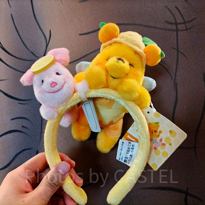 香港ディズニーカチューシャ：プー＆ピグレットのレモン帽カチューシャ