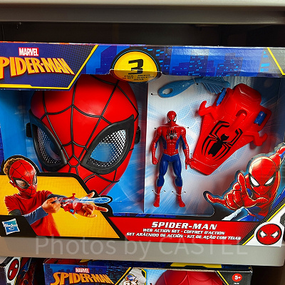 香港ディズニーマーベルグッズ：コミック版スパイダーマンなりきりマスク＆シューター