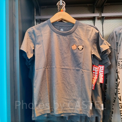 香港ディズニーマーベルグッズ:グルート&ロケットのTシャツ(グレー)