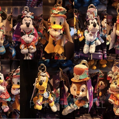 香港ディズニー20周年「ミッキー＆フレンズ・グランドセレブレーショングッズ」：ぬいぐるみキーチェーン