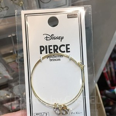 ラインストーン付フープピアス（イエロー）